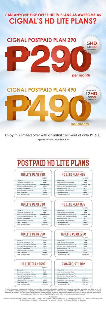 Cignal TV Plans .